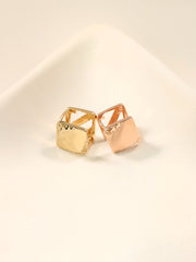 14K 18K Gold Square Cutting Cartilage Hoop Earring