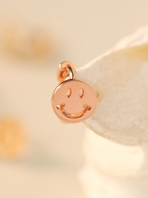 14K 18K Gold Happy Smile Face Cartilage Hoop Earring