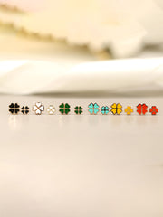 14K Gold Enamel Color Clover Cartilage Earring 20G18G16G