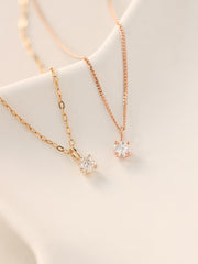 14K 18K Gold Moissanite 0.3 Karat Pendant and Necklace