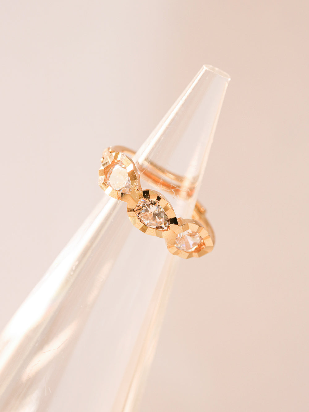 14K 18K Gold Triple Waterdrop Cubic Cartilage Hoop Earring