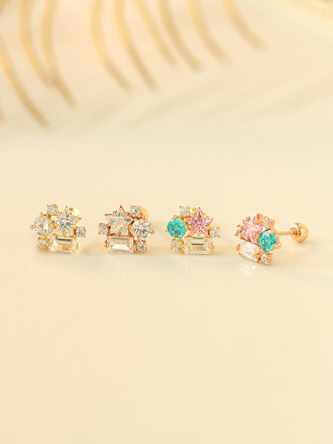 14K Gold Pastel Star Dust Cartilage Earring 20G18G16G