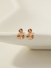 14K Gold Cutting Round Drop Cartilage Earring 20G
