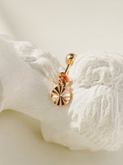 14K Gold Cutting Round Drop Cartilage Earring 20G