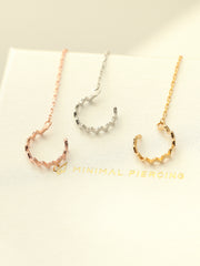 925 Silver Zigzag Long Chain Ear Cuff