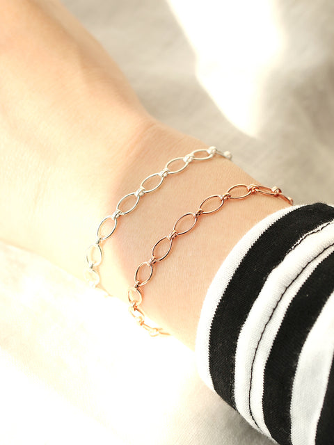 925 Silver Round Chain Bracelet