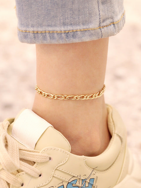 14K Gold Hollow Knot Chain Anklet