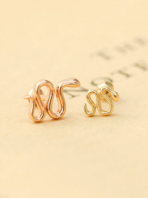 14K Gold Snake Cartilage Earring 18G16G