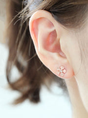 14K Gold Jasmine Flower Cartilage Earring 18G16G