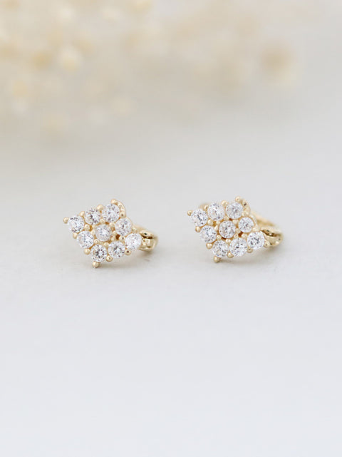 14K Gold Diamond Cartilage Hoop Earring