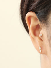 14K Gold Cubic Stick Cartilage earring 20g