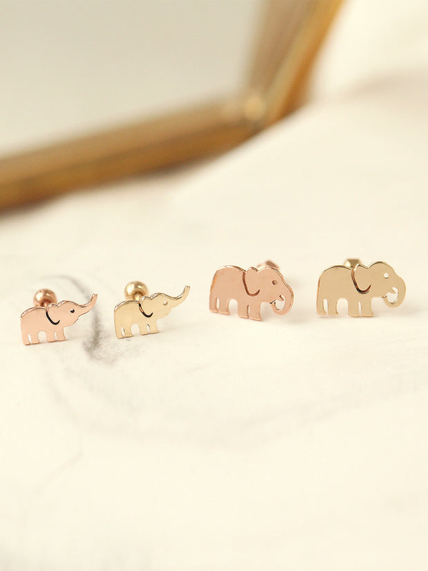 14K Gold Elephant Cartilage Earring 18g16g