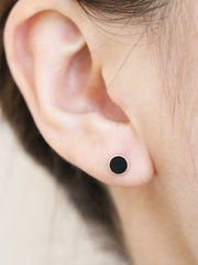 14K Gold Onyx Cartilage Earring S,M,L 18G16G