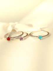 925 Silver Birthstone Ring