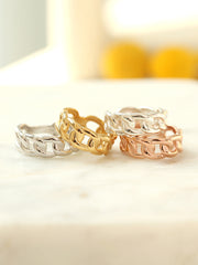 925 silver Bold Chain Ring