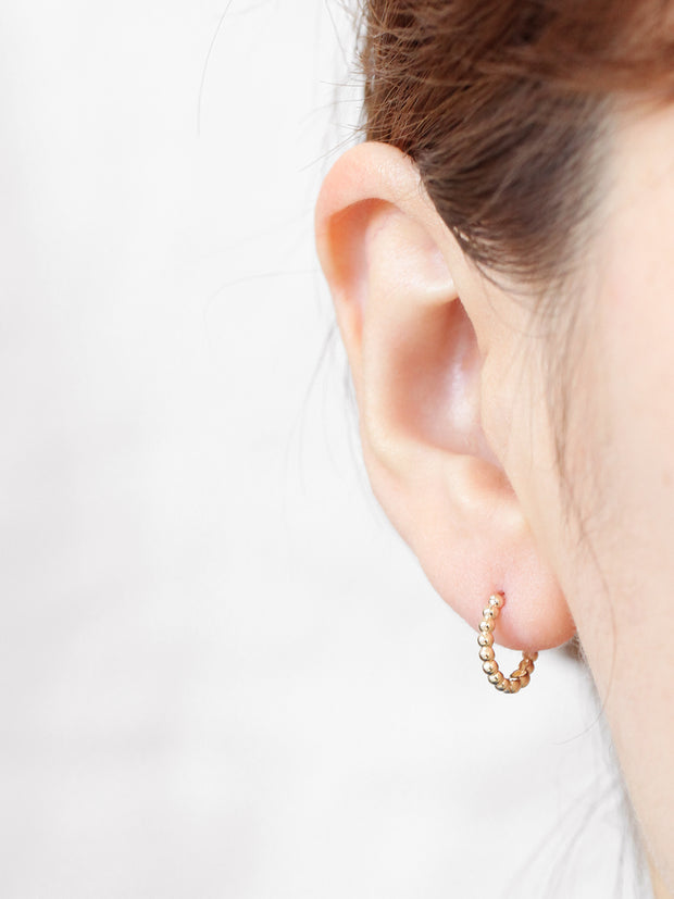 14K Gold Bubble hoop Earring