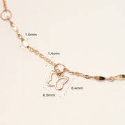 14K 18K Gold Lovely Butterfly Chain Anklet