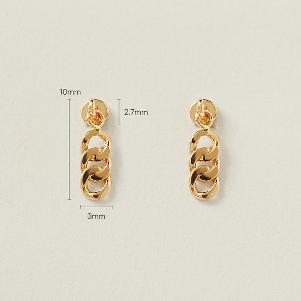 14K Gold Chain Drop Cartilage Earring 20G
