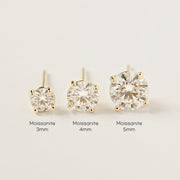 14K Gold 4 Pronged Moissanite Stud Earring