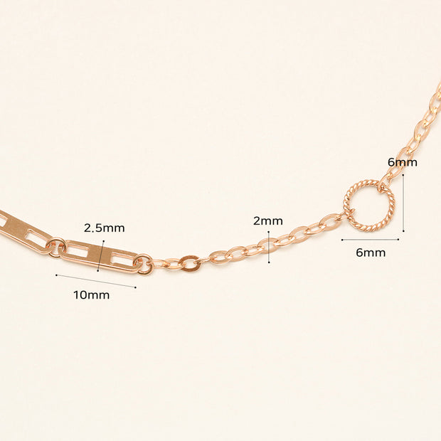 14K 18K Gold Simple Chandal Clip Chain Anklet