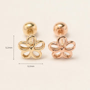 14K Gold Point Five Petals Cartilage Earring 20G18G16G