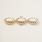 14K 18K Gold Hallow Croissant Ring