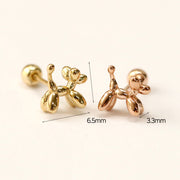 14K Gold Puppy Cartilage Earring 20G18G16G