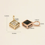 14K 18K Gold Daily Square Cubic Pendant Necklace