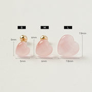 14K Gold Heart Pearl and Cat's Eye Gem Cartilage Earring 20g