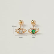 14K Gold Color Cubic Evil Eye Cartilage Earring 20G18G16G