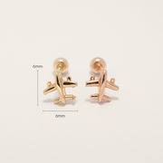 14K Gold Mini Airplane Cartilage Earring 20G18G16G