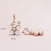 14K 18K Gold Lovely Pearl Flower Cubic Pendant Necklace