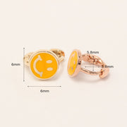 14K 18K Gold Colorful Smile Face Cartilage Hoop Earring