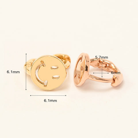 14K 18K Gold Happy Smile Face Cartilage Hoop Earring