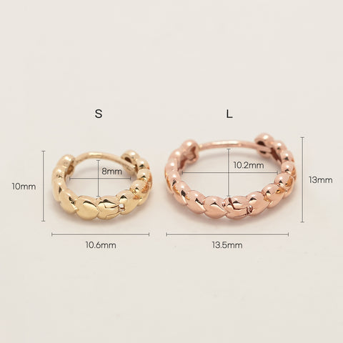 14K 18K Gold Lovely Heart Cartilage Hoop Earring