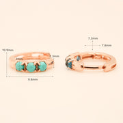 14K 18K Gold Rose-cut CZ and Opal Cartilage Hoop Earring