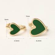 14K 18K Gold Enamel Heart Cartilage Hoop Earring