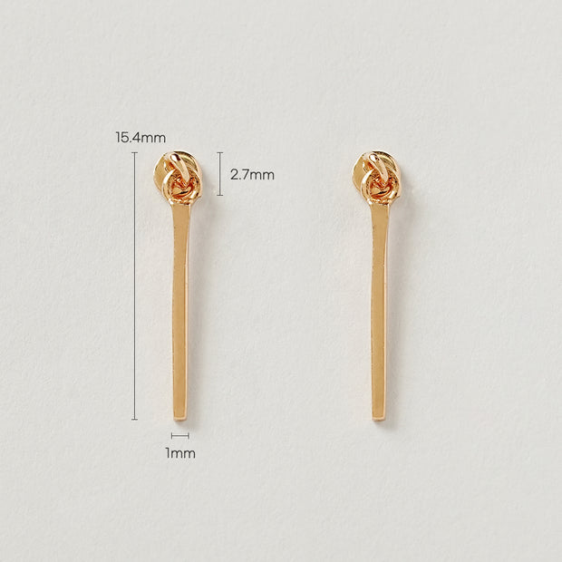 14K Gold Long Stick Drop Cartilage Earring 20G