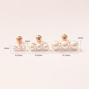 14K Gold Triple Pearls Stick Cartilage Earring 20G18G16G