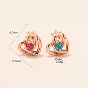 14K Gold Heart Pretzel Cubic Cartilage Earring 18G16G