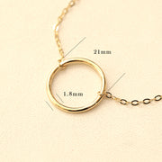 14K Gold Circle Necklace