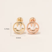 14K Gold Smile face Cartilage Earring 20G18G16G