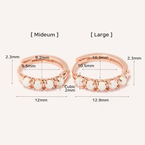 14K 18K Gold Rose-Cut Cubic Inner conch Cartilage Hoop Earring