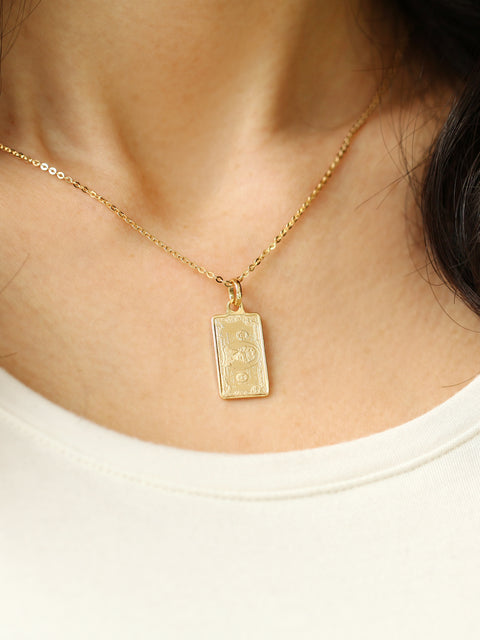 14K Gold 2 Dollar Necklace