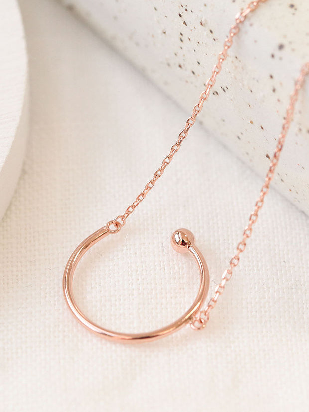 925 silver simple round necklace