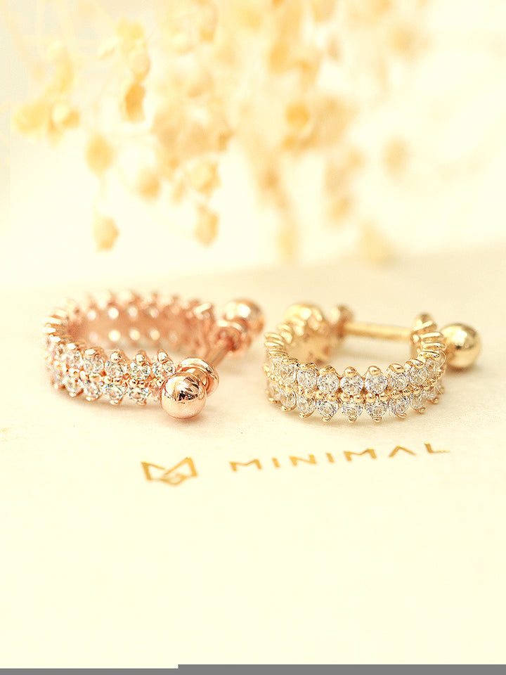 14K Gold 2 Line Cubic C-Type Conch Piercing – MinimalBijoux