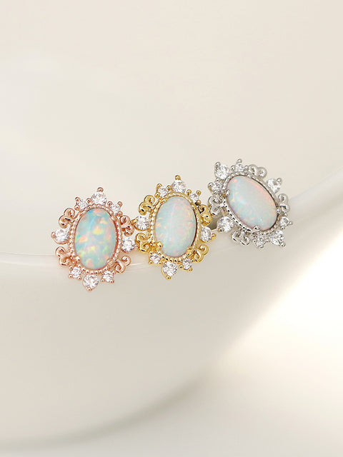 Antique Oval Opal Cartilage earring