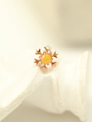 14K Gold Gemstone Snowflake Cartilage Earring 18G16G