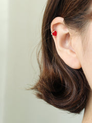 925 Silver Heart Cartilage Earring 16g