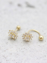 14K Gold Sun Flower Tragus Piercing 18G16G